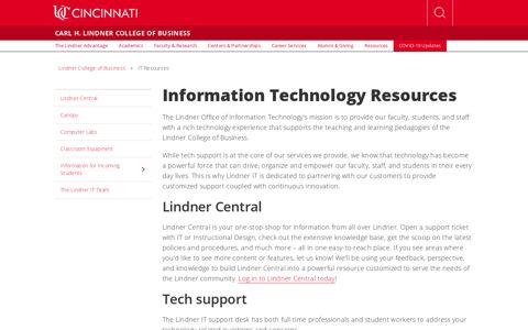IT Resources | Lindner College of Business, University of ...