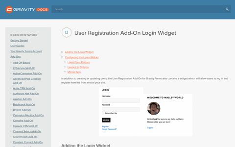 User Registration Add-On Login Widget - Gravity Forms ...