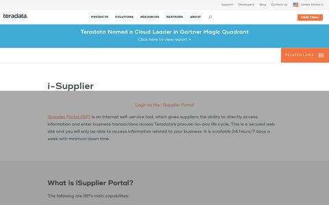 Login to the i-Supplier Portal | Teradata