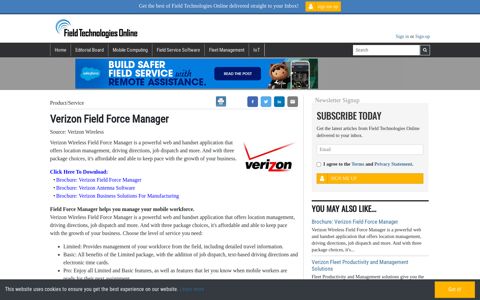 Verizon Field Force Manager - Field Technologies Online