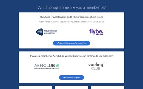 Sign in with British Airways Executive club - Avios