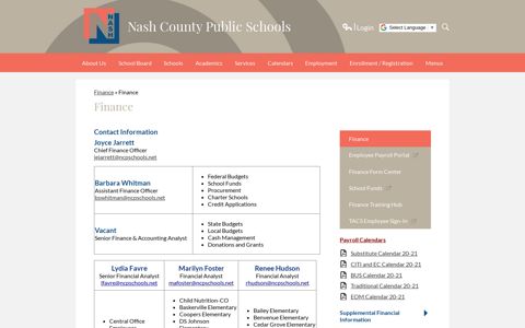Finance - Finance - Nash County Public Schools