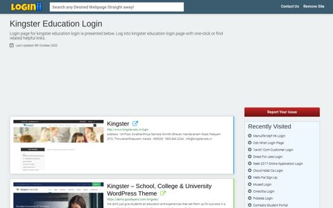 Kingster Education Login - Loginii.com