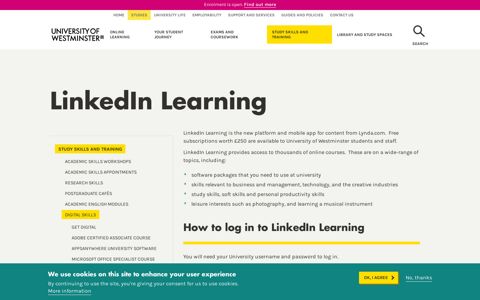 LinkedIn Learning | University of Westminster, London