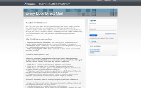 Every Door Direct Mail - USPS Business Customer Gateway