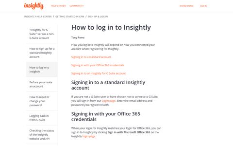 How to log in to Insightly – Insightly Help Center