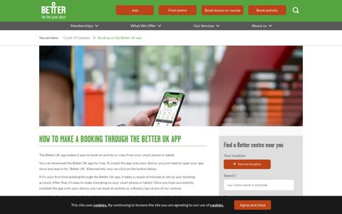 Booking on the Better App | Better UK