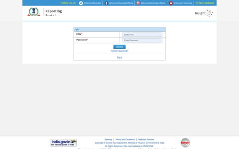 Login - Income Tax Department | Reporting Portal | Project ...