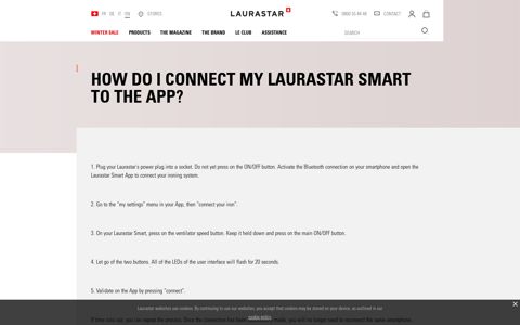 How do I connect my Laurastar Smart to the App?