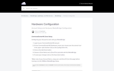 Hardware Configuration | IW Help Center