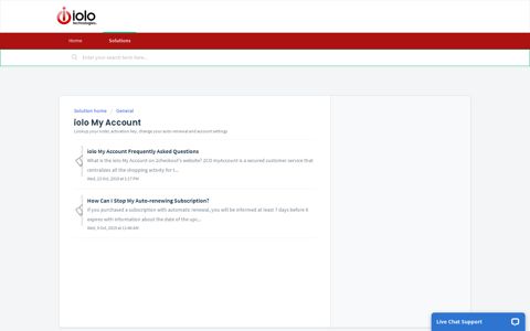 iolo My Account : iolo technologies Customer Care Portal