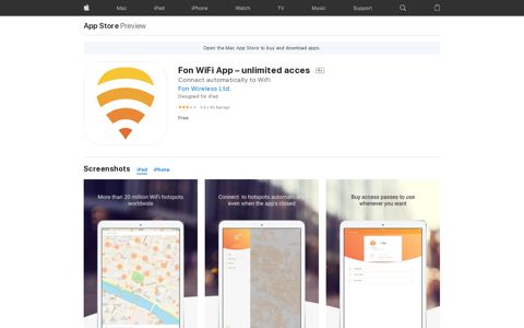 ‎Fon WiFi App – unlimited acces on the App Store