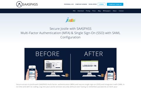 Jostle Two Factor Authentication (2FA) SSO Single Sign ON
