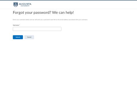 Forgot your password? We can help! - Augusta University