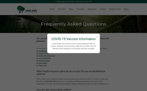 FAQs | Fanno Creek Clinic