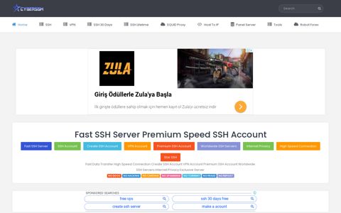 CyberSSH.com - Fast SSH Account and High Speed SSH ...