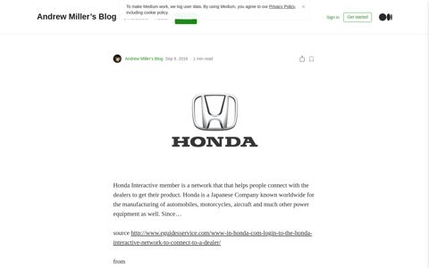 Login To The Honda Interactive Network To Connect To A ...