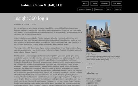 insight 360 login - Fabiani Cohen & Hall, LLP