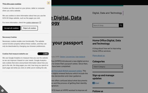 Applying for your passport online - Home Office Digital, Data ...