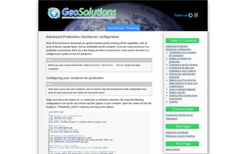 Advanced Production GeoServer configuration - GeoSolutions