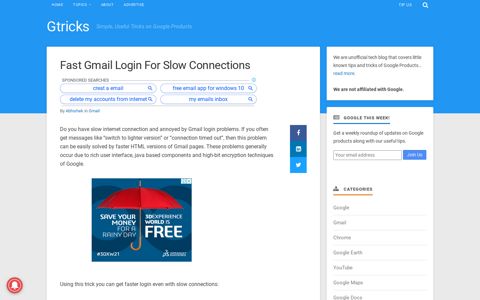 Fast Gmail HTML Login For Slow Connections - Gtricks