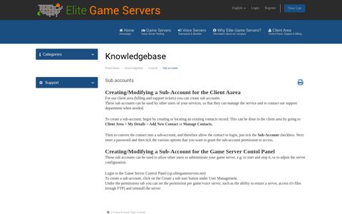 Sub accounts - Knowledgebase - Elite Game Servers