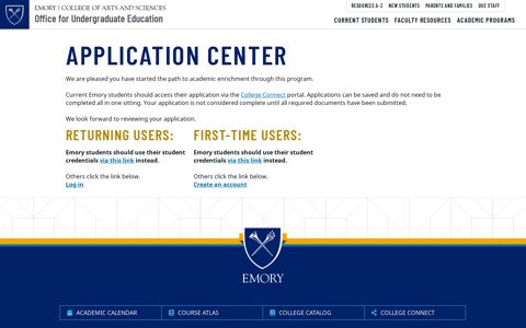 Application Center - Office for Undergraduate Education