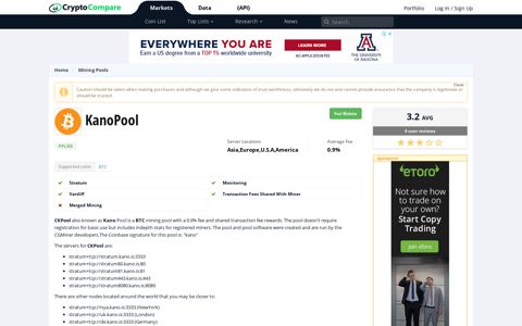 KanoPool BTC Mining Pool - Reviews ad Features ...