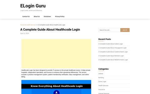 A Complete Guide About Healthcode Login - ELogin Guru