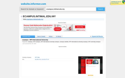 ecampus.intimal.edu.my at WI. ecampus - INTI International ...