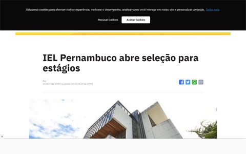 IEL Pernambuco abre seleção para estágios - Blog ... - Folha PE