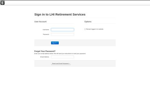 Login - LHI Retirement Services