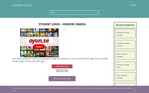 Student Login - Hanson Canada - General Information about ...