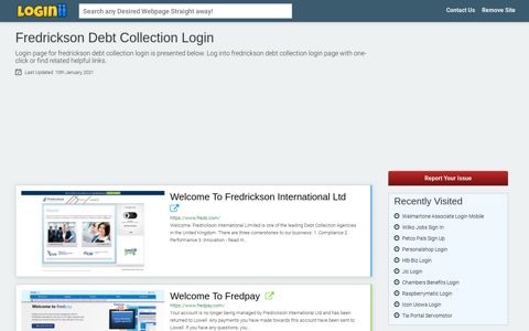 Fredrickson Debt Collection Login - Loginii.com
