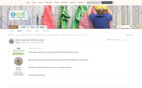 Birmingham EEE portal - Early Years Foundation Stage Forum