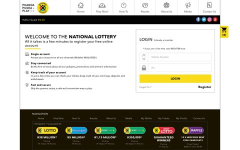 Login - Ithuba National Lottery
