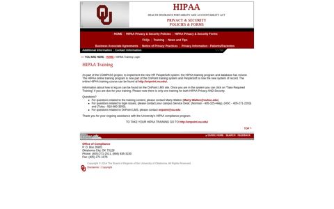 HIPAA Training Login