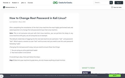 How to Change Root Password in Kali Linux? - GeeksforGeeks