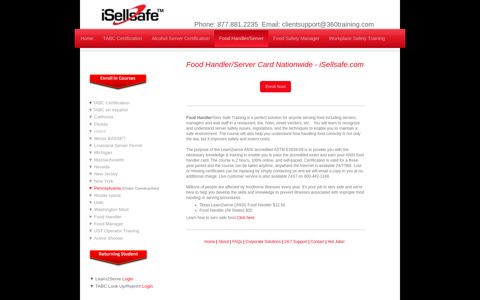 Food Handler/Server Training & Certification - iSellsafe.com