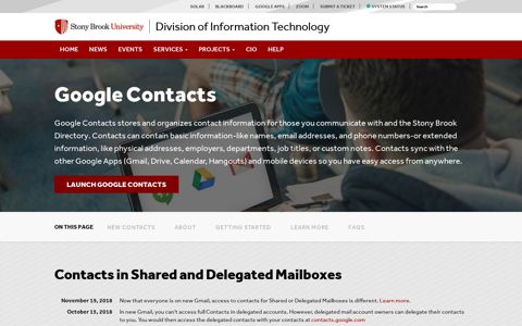 Google Contacts | Division of Information Technology