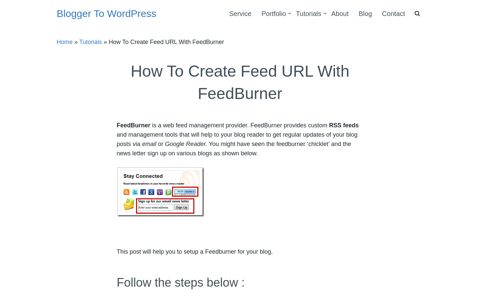 How To Create Feed URL With FeedBurner