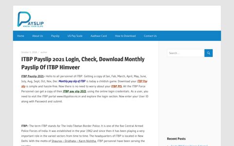 ITBP Payslip 2020 Login, Check, Download Monthly Payslip ...
