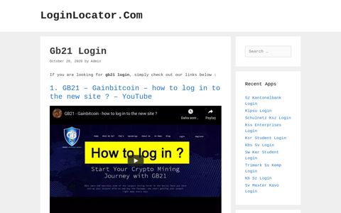Gb21 Login - LoginLocator.Com