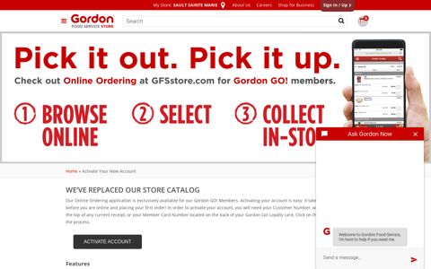 Activate Your New Account - Gordon Food Service Store