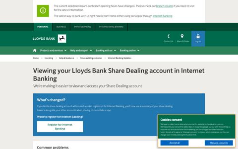 Viewing your share dealing account in online ... - Lloyds Bank