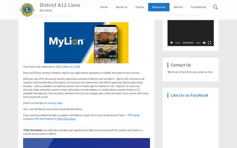My LCI/MyLion LOGIN – District A12 Lions