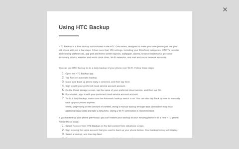 Using HTC Backup - HTC.com