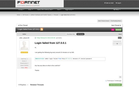 Login failed from 127.0.0.1 - Fortinet Forums
