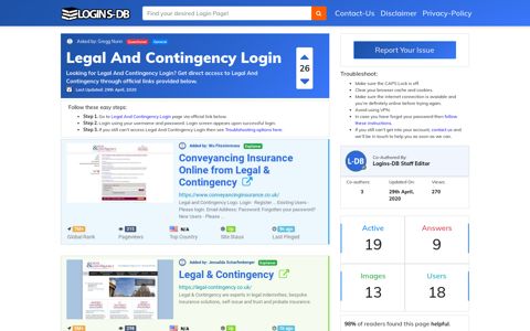 Legal And Contingency Login - Logins-DB