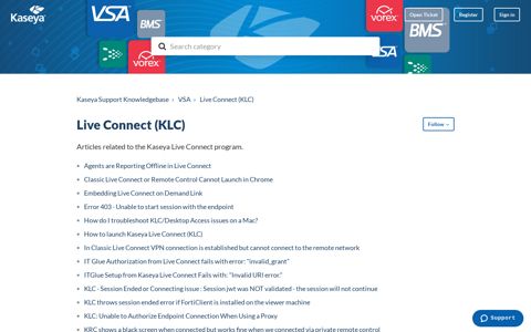 Live Connect (KLC) – Kaseya Support Knowledgebase